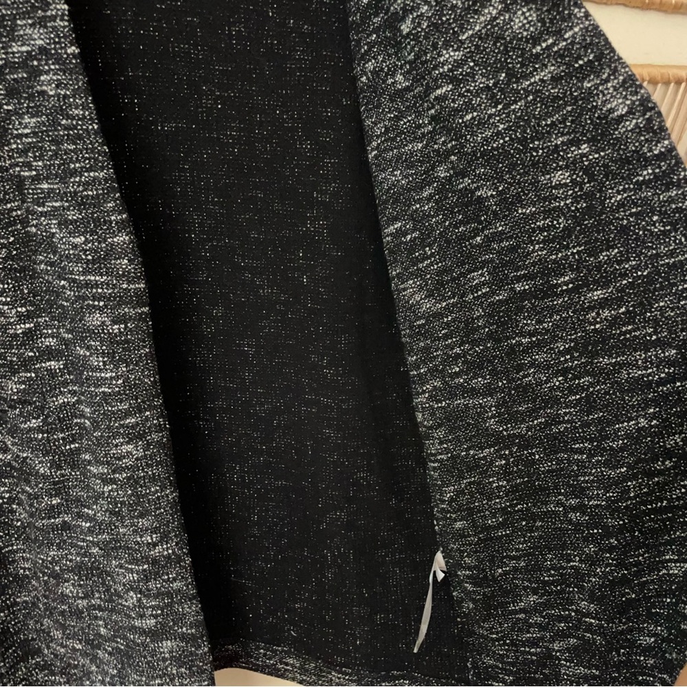Eileen Fisher Micro Tweed Knit Long Cardigan Black White Textured Sz S B2 - Picture 7 of 14